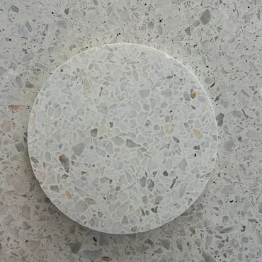 white terrazzo floor