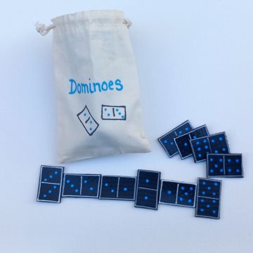 Hovertravel hovergreen souvenir Dominoes in a bag