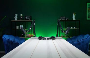 Studio setup of Dubai Podcast Studio