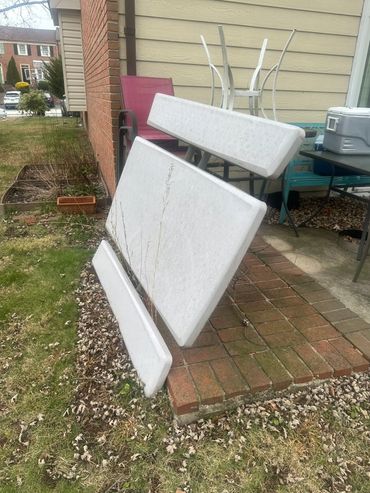 Junk Removal Norristown deck clearing with benches and chairs