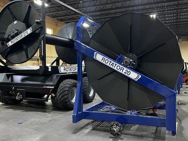 Manure Reel Attachment, models Rotator 30 and Rotator 20, are manufactured by Iron Shield Industries