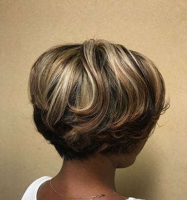 Blonde highligts on Natural Hair