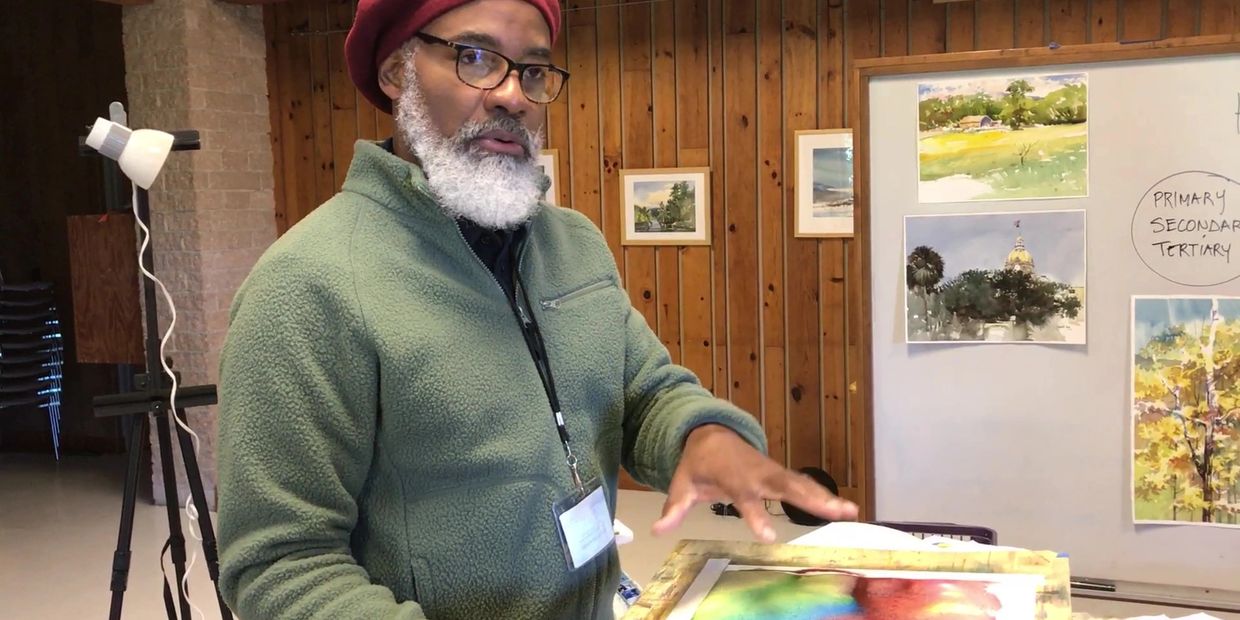 Dwight Rose conducting a watercolor workshop