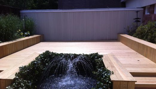 Deck around existing water element