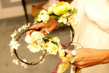 a bride's wedding circlet