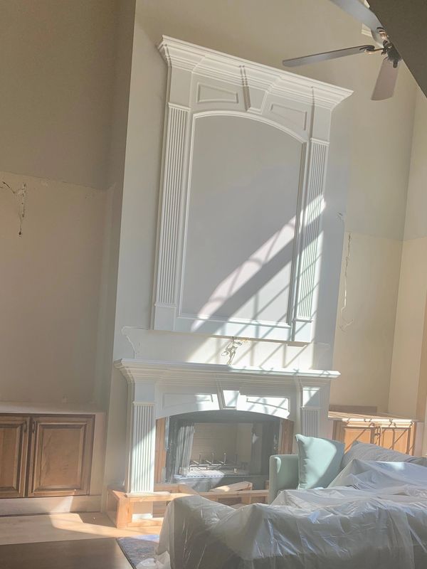 Fireplace Mantle and bookcase Renovation