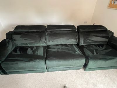 velvet sofa after being cleaned in castor peterborough by longueville carpet cleaning
