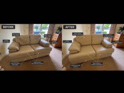 leather sofa being cleaned in bretton peterborough
