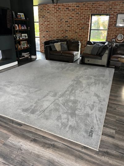 Large heavily stained rug restored today for a customer using our powerful Airflex Storm 800 along w