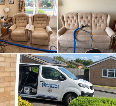 cleaning of a velour 3 piece suite in Orton Waterville in Peterborough