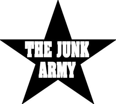 Junk Army Logo stating junk removal and hoarder cleanup services in Burke, VA. Clutter removal
