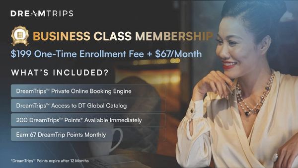 Business Class Membership offers exclusive travel benefits with a $199 enrollment and $67 monthly fee.