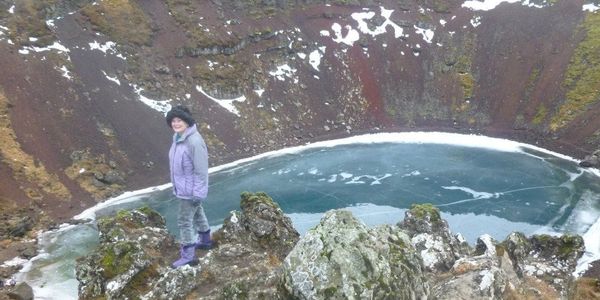 Frozen lake in a Caldera ( a crater formed when a volcanoes cone collapses ) Iceland