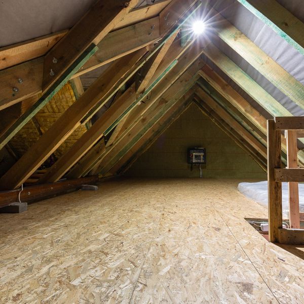 Attic storage conversion space.