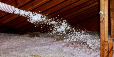 Blown-in insulation.