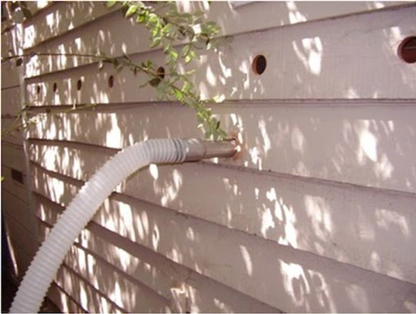 Blown-in wall insulation job.