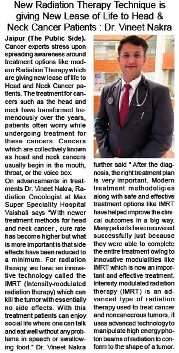 Dr. Vineet Nakra - Best cancer doctor in Delhi NCR. Radiation Oncologist, Chemotherapy, Radiotherapy
