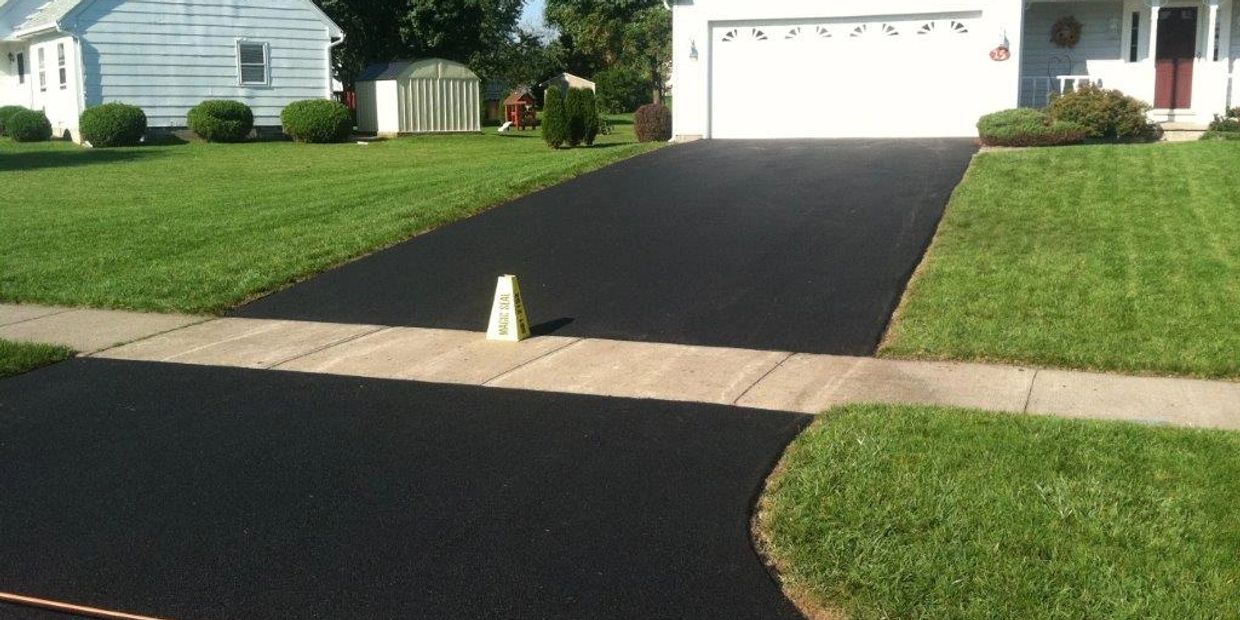 fresh asphalt on a driveway