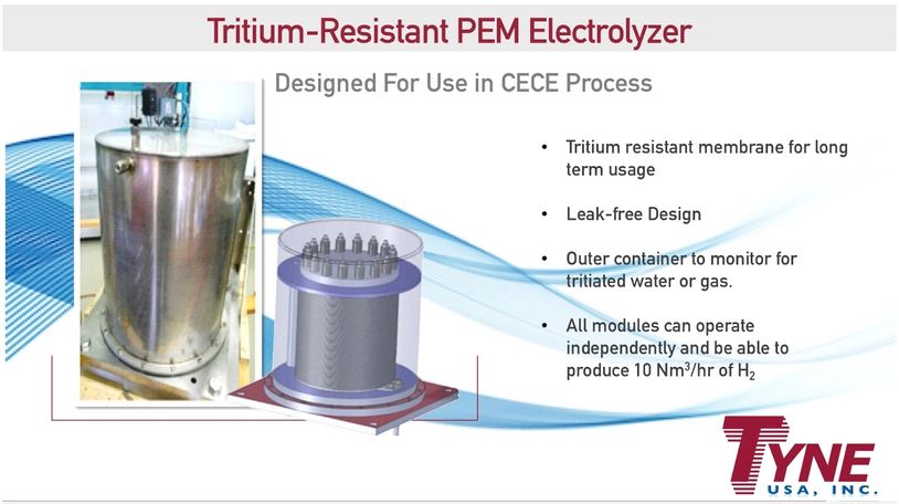 TRITIUM COMPATIBLE PEM electrolyzer FOR ELECTROLYSIS HYDROGEN TECHNOLOGY TYNE USA