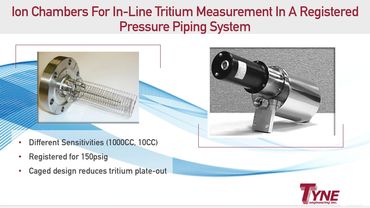 Ion Chambers For In-Line Tritium Measurement In A Registered Pressure Piping System, Tritium monitoring systems design and manufacturing for advanced reactor, smr, msr, fusion research.