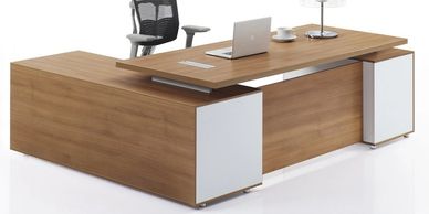Office furniture manufacturer-office table design with contrasting supports
