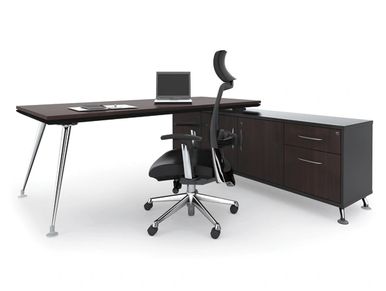 Office furniture manufacturer-office table design with chrome-plated metal legs