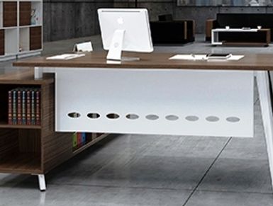 Office furniture manufacturer- elegant brown office table design with white legs