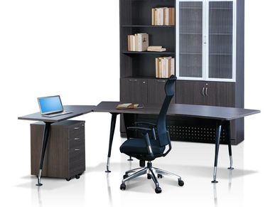 Office furniture manufacturer-office table design with back filing cabinet