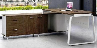 Office furniture manufacturer-office table design with metal legs in a loop design