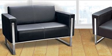 Office furniture manufacturer-office sofa with metal loop legs