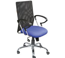 Office furniture manufacturer-office chair medium black back and blue seat