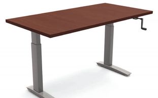Manual Height Adjustable table part of office furniture in Delhi by Lotus systems