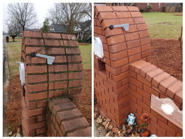 Stone Mailbox Cleaning