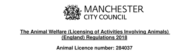 five star animal licence from manchester city council