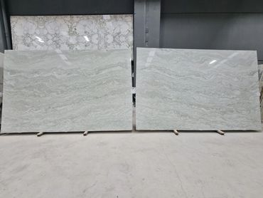 Close-up of Aqua Green Marble showing its natural color variation and texture.
