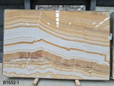 Luxury Turkish Mango Onyx natural stone block with exceptional translucent beauty.