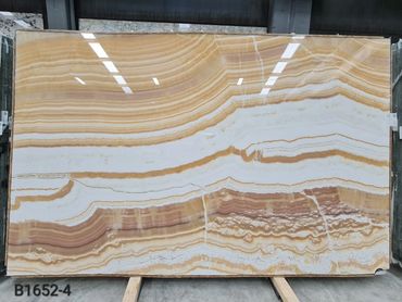Turkish Mango Onyx natural stone slab for backlit walls and luxury interior designs.