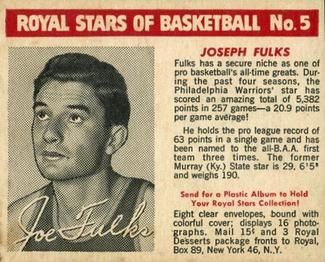 #5 Joseph Fulks - Philadelphia Warriors