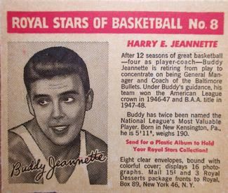 #8 Harry E. ("Buddy") Jeannette - Baltimore Bullets