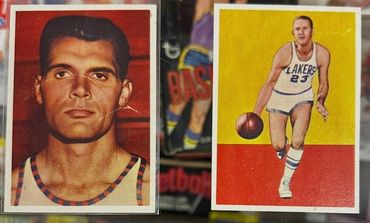 1957 Topps Mel Hutchins #46 and Bob Burrow #64 Proofs