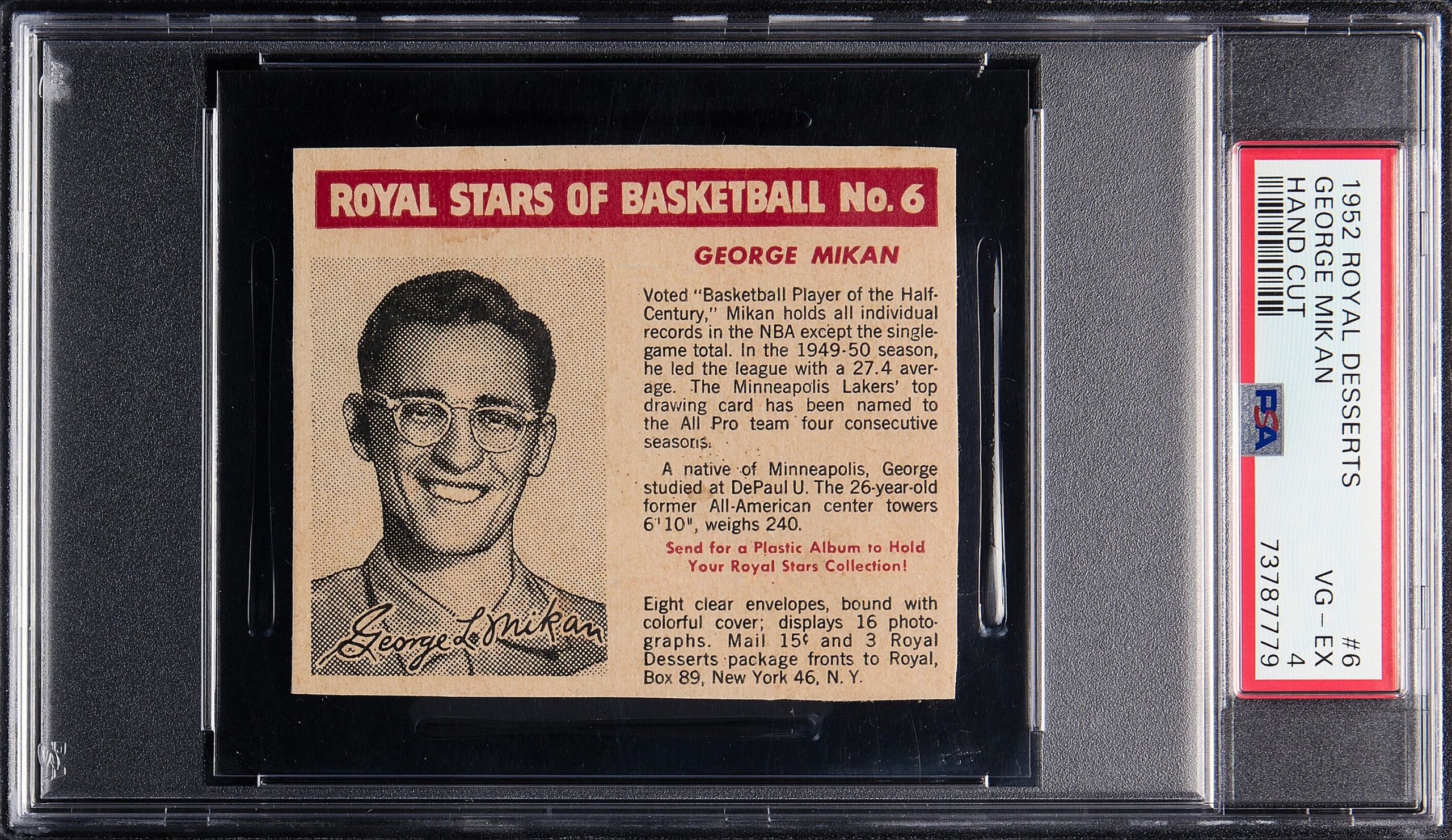The best card in this set is the #6 George Mikan.