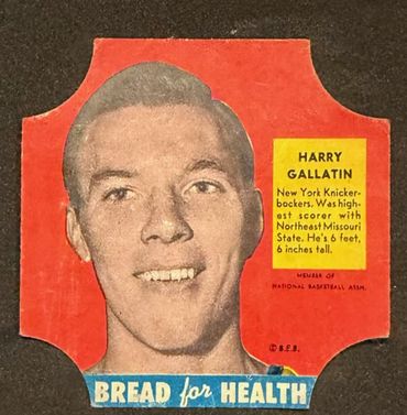 Harry Gallatin Bread For Health card.