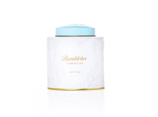 Bumblebee Flowers & Tea, White Tea Tin
