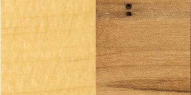 Natural/clear - pine as shown on the left and rustic maple as shown on the right.