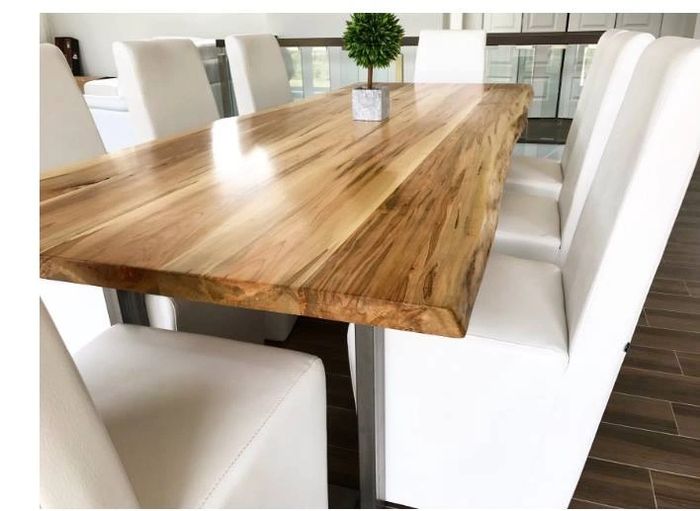 Live edge dining table. Rustic Maple.