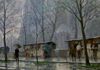 "Spring Rain. Paris" - Oil on Canvas, 36 x 48 in