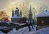 "Winter morning. Suzdal" - Oil on canvas. 36 x 48 in
