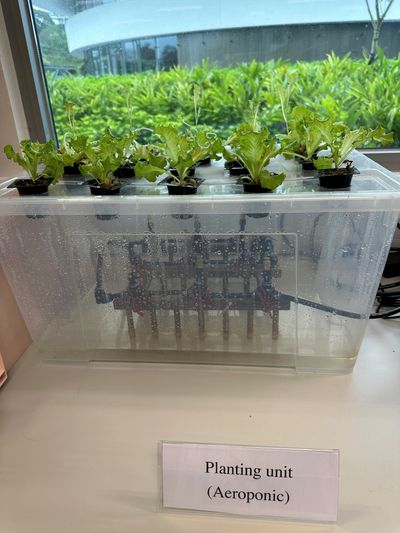 Planting unit (using aeroponics) in the prototype.