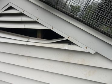 Damaged vents, a common entry point for raccoons/wildlife into homes.