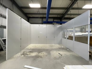 A modular installations & designs for this customer inside a warehouse setting by SoFlo installation